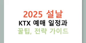 2025 설날 KTX 예매 일정과 꿀팁, 전략 가이드