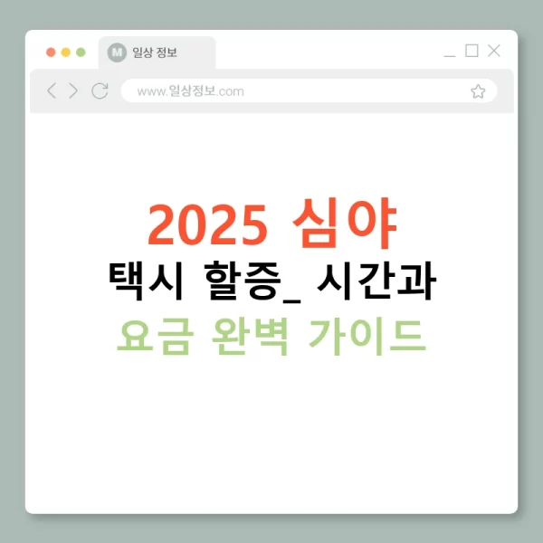 2025 심야 택시 할증: 시간과 요금 완벽 가이드