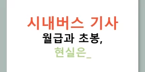 시내버스 기사 월급과 초봉, 현실은?