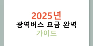 2025년 광역버스 요금 완벽 가이드