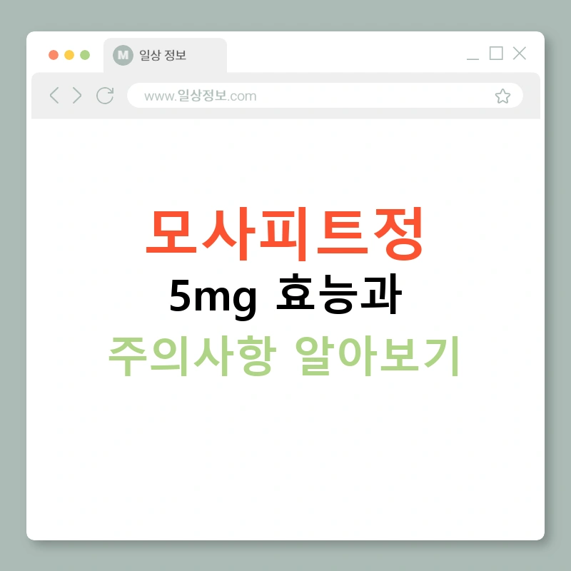 모사피트정 5mg 효능과 주의사항 알아보기