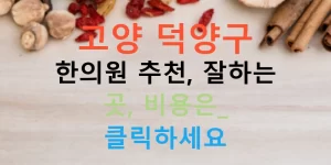 고양 덕양구 한의원 추천, 잘하는 곳, 비용은? 클릭하세요