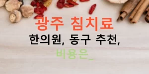 광주 침치료 한의원, 동구 추천, 비용은?