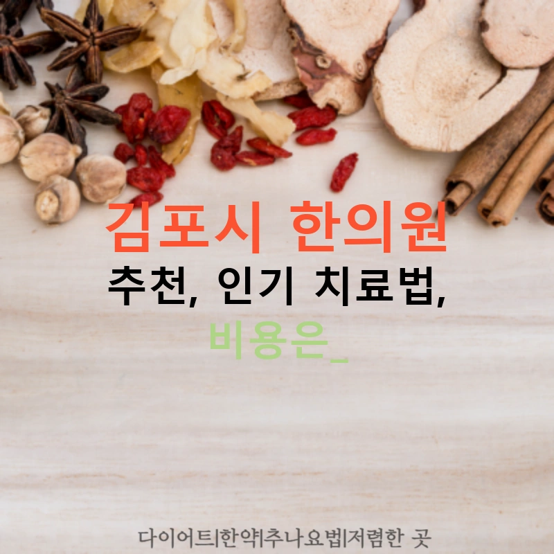 김포시 한의원 추천, 인기 치료법, 비용은?