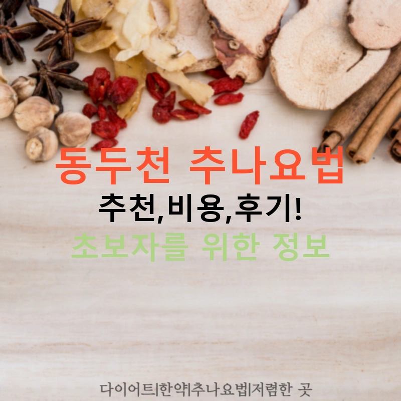 동두천 추나요법 추천,비용,후기! 초보자를 위한 정보