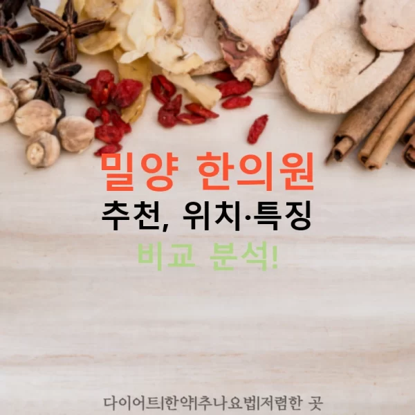밀양 한의원 추천, 위치·특징 비교 분석!