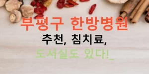 부평구 한방병원 추천, 침치료, 도서실도 있다!?