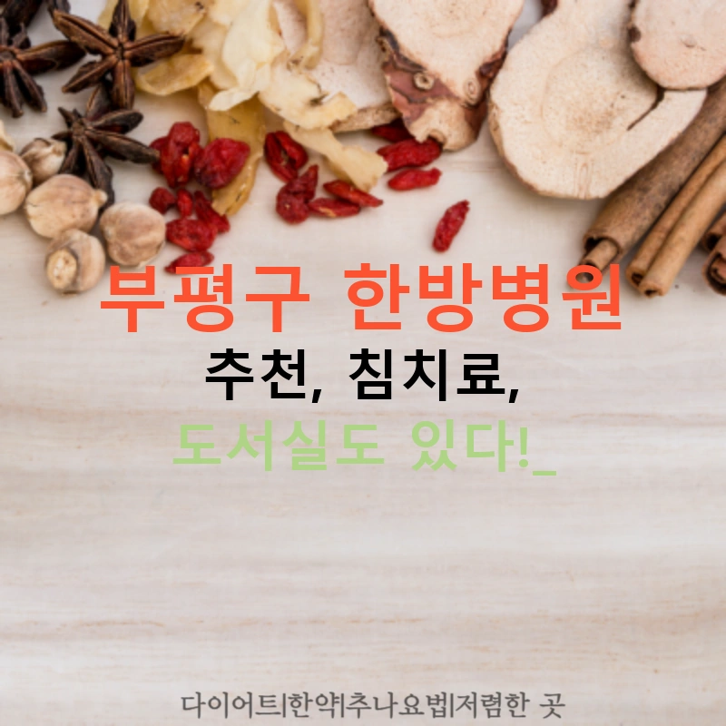 부평구 한방병원 추천, 침치료, 도서실도 있다!?