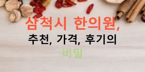 삼척시 한의원, 추천, 가격, 후기의 비밀