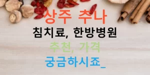 상주 추나 침치료, 한방병원 추천, 가격 궁금하시죠?