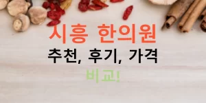 시흥 한의원 추천, 후기, 가격 비교!