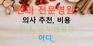 안과 전문병원, 의사 추천, 비용 안내, 인기 병원은 어디?