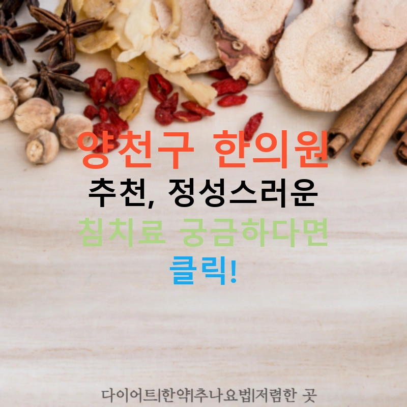 양천구 한의원 추천, 정성스러운 침치료 궁금하다면 클릭!