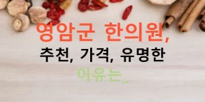 영암군 한의원, 추천, 가격, 유명한 이유는?