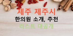 제주 제주시 한의원 소개, 추천 리스트 대공개