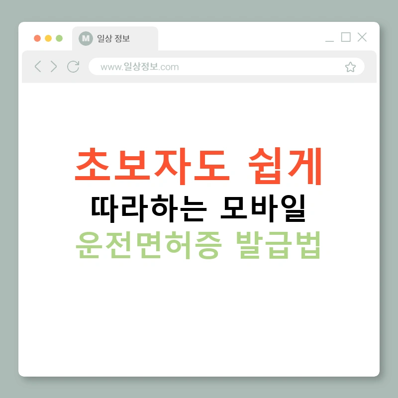 초보자도 쉽게 따라하는 모바일 운전면허증 발급법