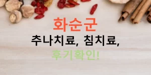 화순군 추나치료, 침치료, 후기확인!