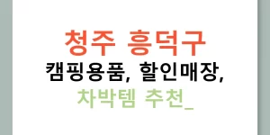 청주 흥덕구 캠핑용품, 할인매장, 차박템 추천!