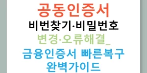공동인증서 비번찾기·비밀번호 변경·오류해결: 금융인증서 빠른복구 완벽가이드