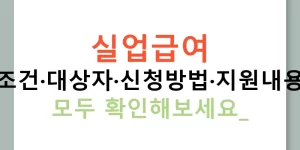 실업급여 조건·대상자·신청방법·지원내용 모두 확인해보세요!