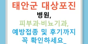 태안군 대상포진 병원, 피부과·비뇨기과, 예방접종 및 후기까지 꼭 확인하세요!