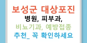 보성군 대상포진 병원, 피부과, 비뇨기과, 예방접종 추천! 꼭 확인하세요