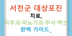 서천군 대상포진 치료, 피부과·비뇨기과·주사·백신 완벽 가이드!