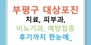 부평구 대상포진 치료, 피부과, 비뇨기과, 예방접종 후기까지 한눈에!